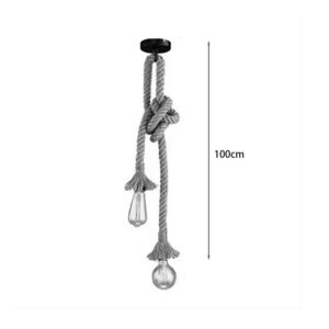 Pakoworld Φωτιστικό Οροφής Ropily 2xΕ27 L100cm Από Φυσικό Σχοινί 342-000047 - Image 2
