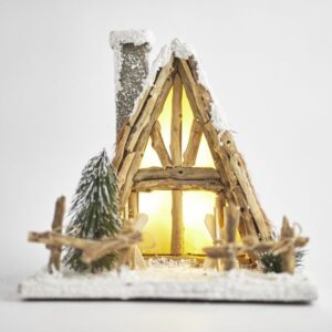 Eurolamp Διακοσμητικό Σπιτάκι Φωτιζόμενο Με LED 26x19x25.5cm Μπαταρίας 600-43991