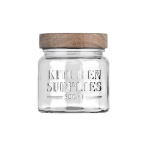 Estia Δοχείο Αποθήκευσης Allure Γυάλινο 500ml 10x10x11cm Με Ξύλινο Καπάκι 01-31503