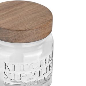 Estia Δοχείο Αποθήκευσης Allure Γυάλινο 500ml 10x10x11cm Με Ξύλινο Καπάκι 01-31503 - Image 2