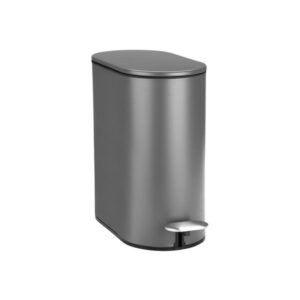 Estia Χαρτοδοχείο - Κάδος Μπάνιου Soft Close Slim Oval 5lt Ματ Γκρι 02-21931