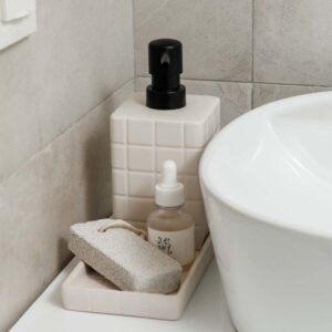 Estia Αντλία Σαπουνιού Tiles Κεραμική 450ml 7.5x15cm Λευκή 02-27728 - Image 3