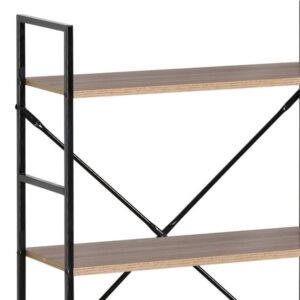 Pakoworld Βιβλιοθήκη - Ραφιέρα Manlo 58.6x23.5x80εκ Φυσικό-Μαύρο 085-000021 - Image 2