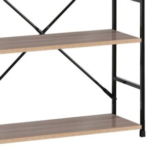 Pakoworld Βιβλιοθήκη - Ραφιέρα Manlo 58.6x23.5x80εκ Φυσικό-Μαύρο 085-000021 - Image 3