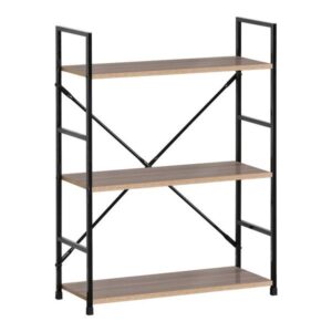 Pakoworld Βιβλιοθήκη - Ραφιέρα Manlo 58.6x23.5x80εκ Φυσικό-Μαύρο 085-000021