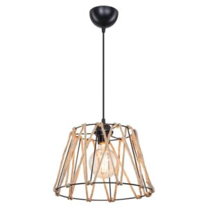 Pakoworld Φωτιστικό Οροφής Μονόφωτο PWL-1160 1xΕ27 Φ31x23.5εκ Μπεζ Φυσικό-Μαύρο 147-000097 - Image 2
