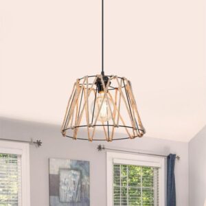 Pakoworld Φωτιστικό Οροφής Μονόφωτο PWL-1160 1xΕ27 Φ31x23.5εκ Μπεζ Φυσικό-Μαύρο 147-000097 - Image 3