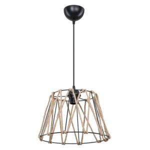 Pakoworld Φωτιστικό Οροφής Μονόφωτο PWL-1160 1xΕ27 Φ31x23.5εκ Μπεζ Φυσικό-Μαύρο 147-000097