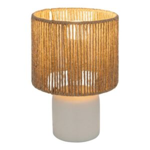 Pakoworld Επιτραπέζιο Φωτιστικό - Πορτατίφ 1xE14 Leyda Φ16x24εκ Κεραμικό Λευκό-Φυσικό Μπεζ 199-000677 - Image 2