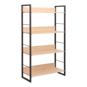 Pakoworld Βιβλιοθήκη Dorfie 70x30x124.5εκ Φυσικό-Μαύρο 225-000063