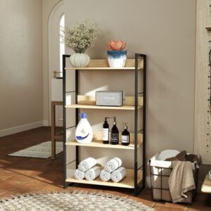 Pakoworld Βιβλιοθήκη Dorfie 70x30x124.5εκ Φυσικό-Μαύρο 225-000063 - Image 5