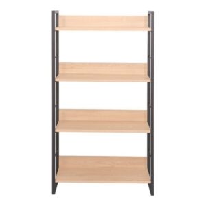 Pakoworld Βιβλιοθήκη Dorfie 70x30x124.5εκ Φυσικό-Μαύρο 225-000063 - Image 4
