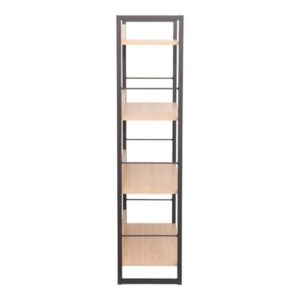 Pakoworld Βιβλιοθήκη Dorfie 70x30x124.5εκ Φυσικό-Μαύρο 225-000063 - Image 3