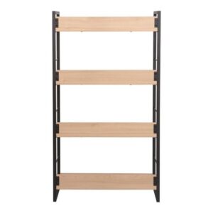 Pakoworld Βιβλιοθήκη Dorfie 70x30x124.5εκ Φυσικό-Μαύρο 225-000063 - Image 2