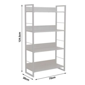 Pakoworld Βιβλιοθήκη Dorfie 70x30x124.5εκ Φυσικό-Μαύρο 225-000063 - Image 6