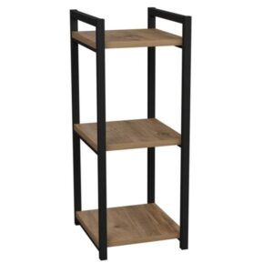 Pakoworld Ραφιέρα Επιδαπέδια Harvey 33x28x70εκ Μαύρο Μέταλλο - Μελαμίνη Σε Φυσική Απόχρωση Ξύλου 321-000101