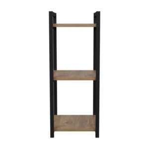Pakoworld Ραφιέρα Επιδαπέδια Harvey 33x28x70εκ Μαύρο Μέταλλο - Μελαμίνη Σε Φυσική Απόχρωση Ξύλου 321-000101 - Image 3