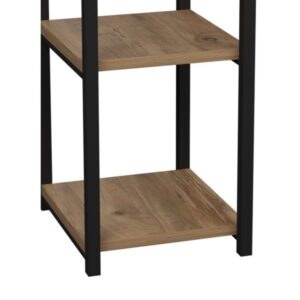 Pakoworld Ραφιέρα Επιδαπέδια Harvey 33x28x70εκ Μαύρο Μέταλλο - Μελαμίνη Σε Φυσική Απόχρωση Ξύλου 321-000101 - Image 5