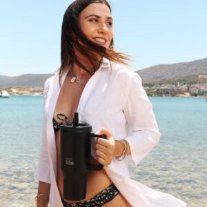 Ecolife Θερμός Ποτήρι Tumbler Με Διπλή Λαβή 900ml Rich Black 33-BO-7072 - Image 7
