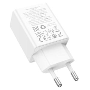 Hoco Φορτιστής Ταξιδίου N71 Nuevo GaN Με 1xUSB-A QC3.0A 18W Kαι USB-C PD30W Λευκός 46779 - Image 3