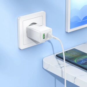 Hoco Φορτιστής Ταξιδίου N71 Nuevo GaN Με 1xUSB-A QC3.0A 18W Kαι USB-C PD30W Λευκός 46779 | Homidoo.gr
