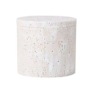 Estia Δοχείο Για Βαμβάκι Travertine Φ9x8.2cm Εκρού 02-34030