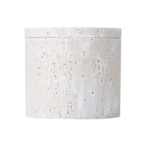 Estia Δοχείο Για Βαμβάκι Travertine Φ9x8.2cm Εκρού 02-34030 - Image 2