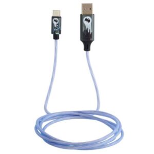 Lazerbuilt Φωτιζόμενο USB-A Σε Type-C 2.4Α 1.2m Batman CBBM-ACLI-BATMAN - Image 3