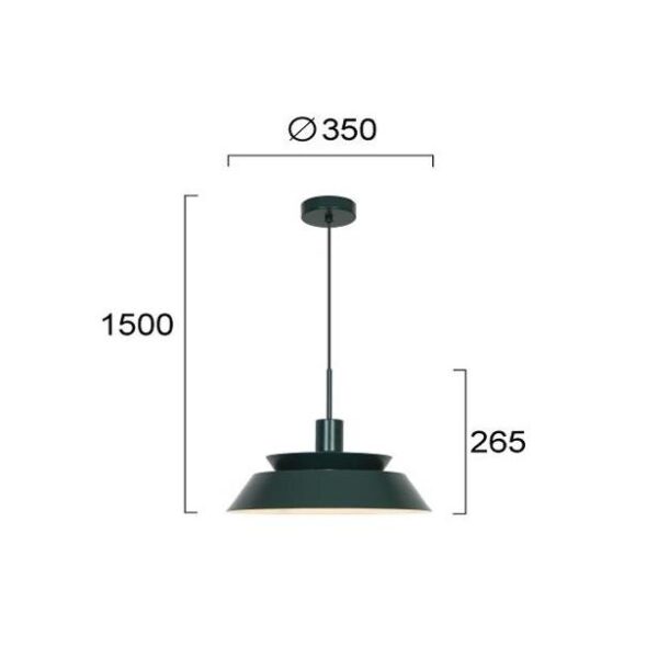 Viokef Φωτιστικό Κρεμαστό Depen Μεταλλικό Φ35xH150cm 1xE27 Βεραμάν 4328000 - Image 3