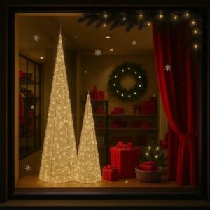 Epam Δέντρο Κώνος Φωτιζόμενο 3D Y60cm Με 400 LED Θερμό Λευκό LEDCONE-60AC - Image 2