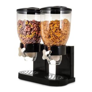 Mikamax Διανεμητής Δημητριακών – Cornflakes Dispenser 2x500gr 34.5x19.5x35cm Μαύρο MM03627