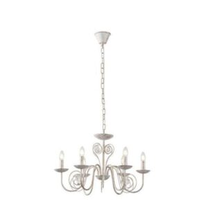 Arte Illumina Φωτιστικό Κρεμαστό Εξάφωτο 6xE27 Φ64x42cm Duke Λευκό-Χρυσαφί 144-47015
