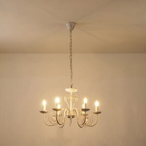 Arte Illumina Φωτιστικό Κρεμαστό Εξάφωτο 6xE27 Φ64x42cm Duke Λευκό-Χρυσαφί 144-47015 - Image 2