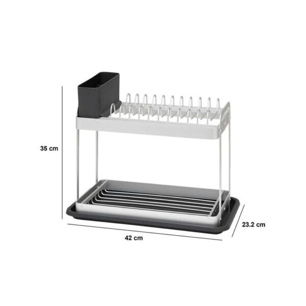 5Five Διώροφη Πιατοθήκη Με Χώρο Για 10 Πιάτα 42x23.2x35cm Αλουμινίου 190023 - Image 3