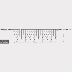 Eurolamp Βροχή 144 LED 3mm Ψυχρό Λευκό 300x60cm Με 8 Προγράμματα Επεκτεινόμενο ΙΡ44 Διαφανές Καλώδιο 600-06600 - Image 2