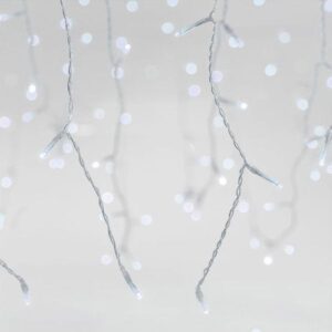 Eurolamp Βροχή 144 LED 3mm Ψυχρό Λευκό 300x60cm Με 8 Προγράμματα Επεκτεινόμενο ΙΡ44 Διαφανές Καλώδιο 600-06600