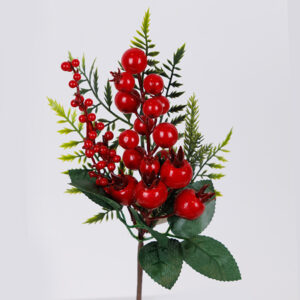 Eurolamp Διακοσμητικό Πικάκι Με Κόκκινα Berries Και Κλαδί Ελάτου 29cm 600-46697 - Image 2