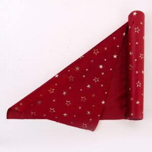 Eurolamp Ράνερ Βελούδο Με Σαμπανί Αστεράκια 35x200cm Κόκκινο 600-46730 - Image 3