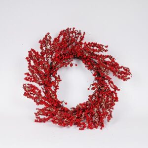 Eurolamp Στεφάνι Φ65cm Με Κόκκινα Και Σαμπανί Berries 600-46891