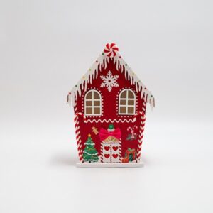 Eurolamp Χάρτινο Σπιτάκι Candy Φωτιζόμενο 15x10.5x21.5cm Κοκκινό 600-47755 - Image 2