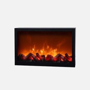 Eurolamp Τζάκι Με Εφέ Φλόγας Μεταλλικό Υ41x10x25cm IP20 Μαύρο 600-48116