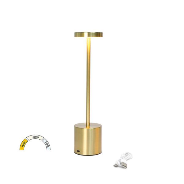 Adeleq LED ΠΟΡΤΑΤΙΦ ΕΠΑΝΑΦΟΡΤΙΖΟΜΕΝΟ 3W CCT DIMMABLE ΧΡΥΣΟ 5-0039