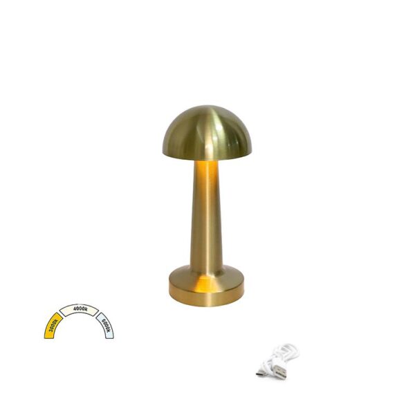 Adeleq LED ΠΟΡΤΑΤΙΦ CCT ΕΠΑΝΑΦΟΡΤΙΖΟΜΕΝΟ 3W ΜΙΝΙ DIMMABLE ΜΑΝΙΤΑΡΙ ΧΡΥΣΟ 5-0839
