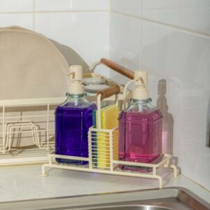 Estia Δοχεία Υγρού Πιάτων Allure 2x300ml Με Μεταλλική Βάση Και Θήκη Για Σφουγγάρι Ivory 01-26226 - Image 2