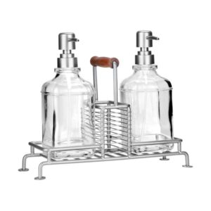 Estia Δοχεία Υγρού Πιάτων Allure 2x300ml Με Μεταλλική Βάση Και Θήκη Για Σφουγγάρι Ασημί 01-26233 - Image 2