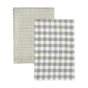 Estia Πετσέτα Κουζίνας Casa 45x65cm Σετ 2Τμχ Γκρι 01-36010
