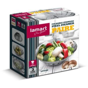 Lamart Καλάθι - Σουρωτήρι Για Μαγείρεμα Στον Ατμό Αναδιπλούμενο PAIRE Φ23cm Ανοξείδωτο LT7049 - Image 5