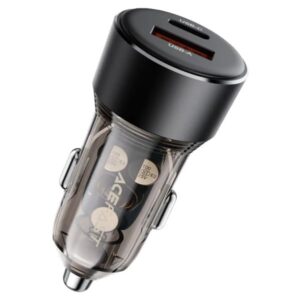 Acefast Φορτιστής Αυτοκινήτου Dual B12 USB-Α Και USB-C 60W Μαύρος 282914