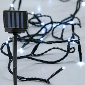 Eurolamp Σειρά 96 LED Ψυχρό Λευκό 9.5m Με Σταθερό - Flash Πρόγραμμα Και Timer IP44 Πράσινο Καλώδιο Μπαταρίας 600-04160