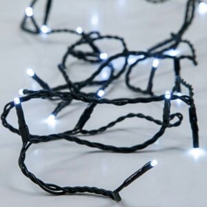 Eurolamp Σειρά 96 LED Ψυχρό Λευκό 9.5m Με Σταθερό - Flash Πρόγραμμα Και Timer IP44 Πράσινο Καλώδιο Μπαταρίας 600-04160 - Image 2